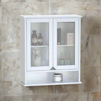 Bright White 2 Glass Door Wall Cabinet