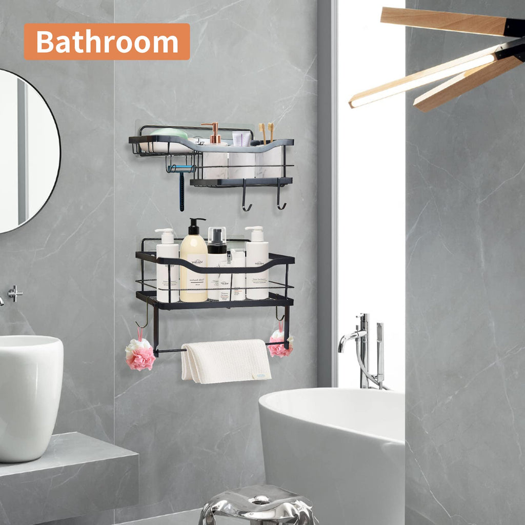 Black Wall Shower Caddy Organizer