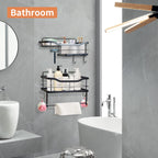 Black Wall Shower Caddy Organizer