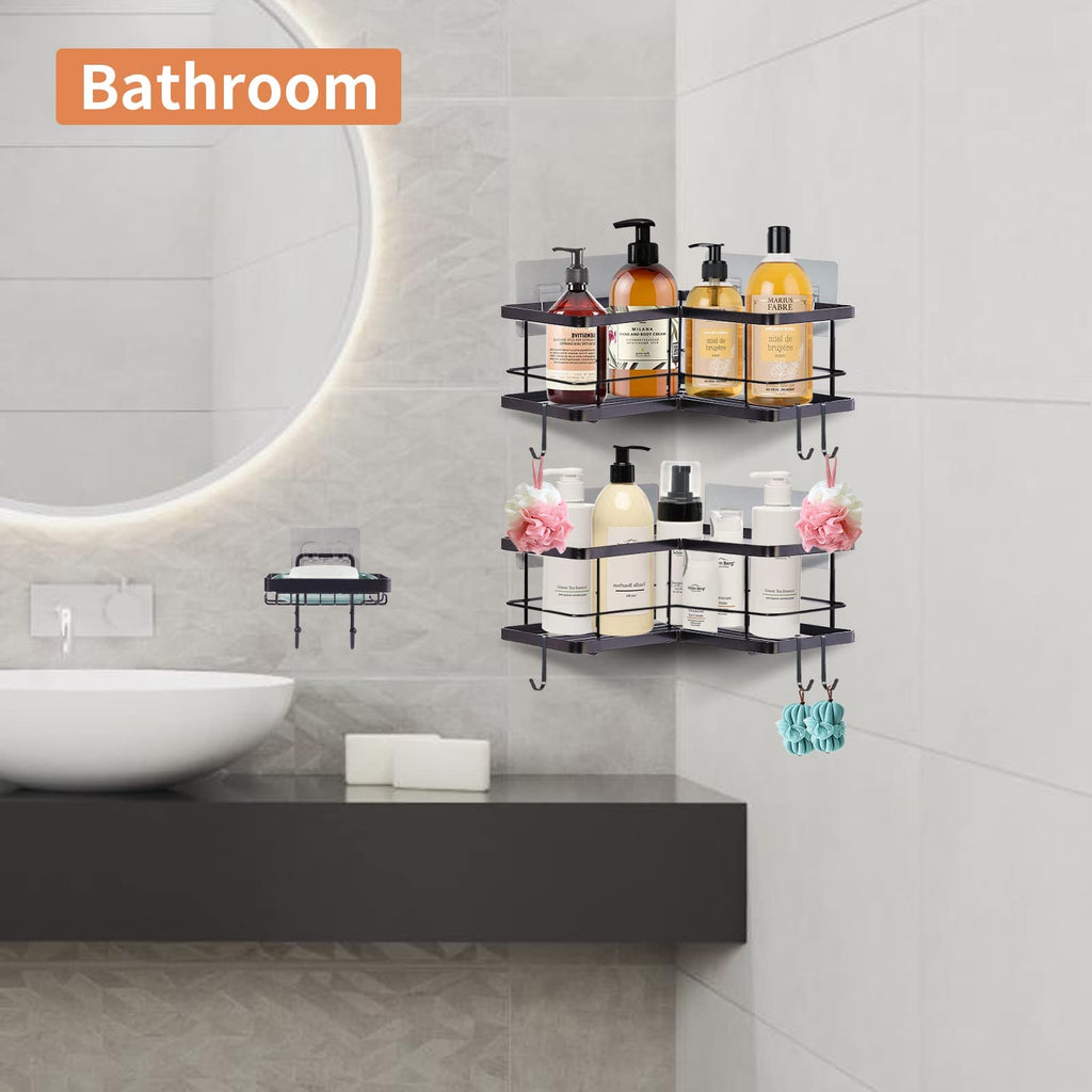 Black Corner Shower Caddy Organizer