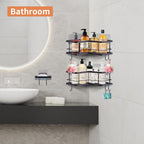 Black Corner Shower Caddy Organizer