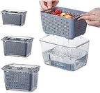 3 Piece Fridge Vegetable and Fruit Organizer Containers (grey)