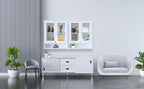 Bright White 2 Glass Door Wall Cabinet