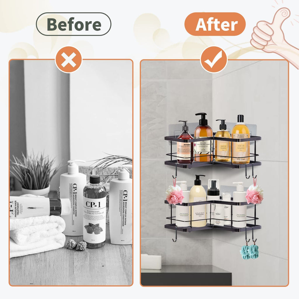 Black Corner Shower Caddy Organizer