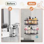 Black Corner Shower Caddy Organizer