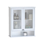 Bright White 2 Glass Door Wall Cabinet