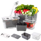 3 Piece Fridge Vegetable and Fruit Organizer Containers (white)