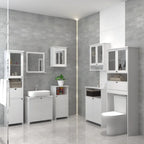 Bright White 2 Glass Door Bathroom Wall Cabinet