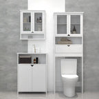 Bright White 2 Glass Door Bathroom Wall Cabinet