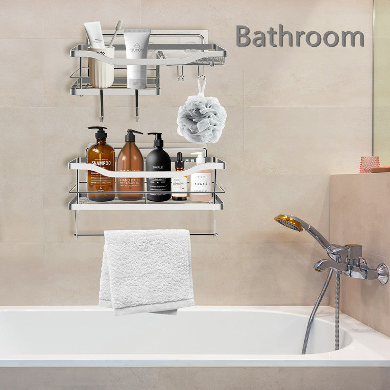 Silver Wall Shower Caddy Organizer