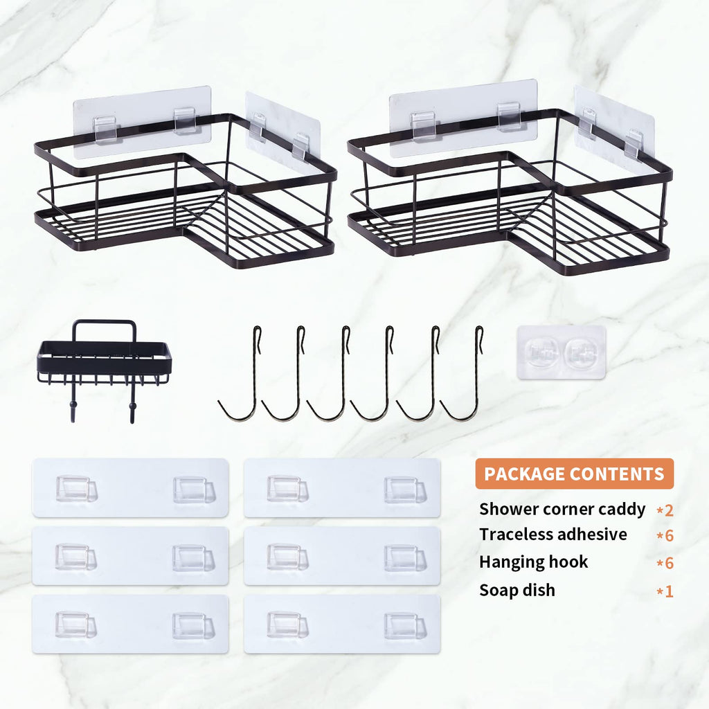 Black Corner Shower Caddy Organizer