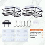 Black Corner Shower Caddy Organizer