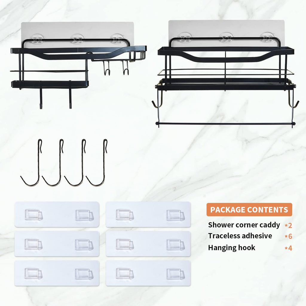 Black Wall Shower Caddy Organizer