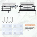 Black Wall Shower Caddy Organizer
