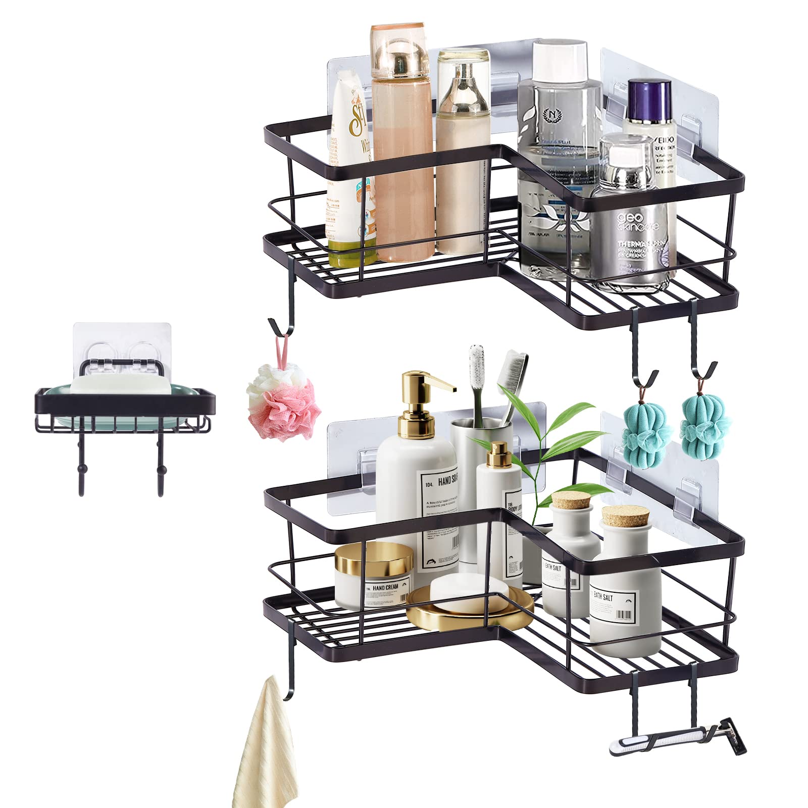 Black Corner Shower Caddy Organizer