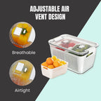 3 Piece Fridge Vegetable and Fruit Organizer Containers (white)