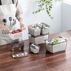 3 Piece Fridge Vegetable and Fruit Organizer Containers (grey)