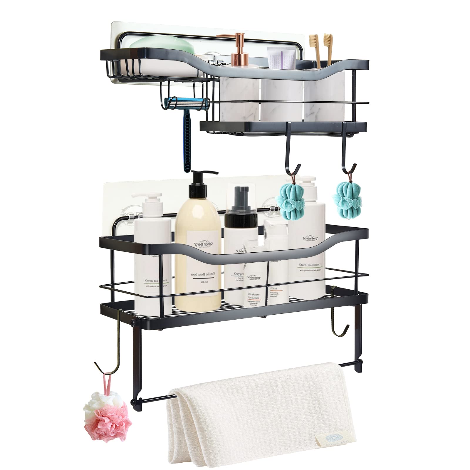 Black Wall Shower Caddy Organizer