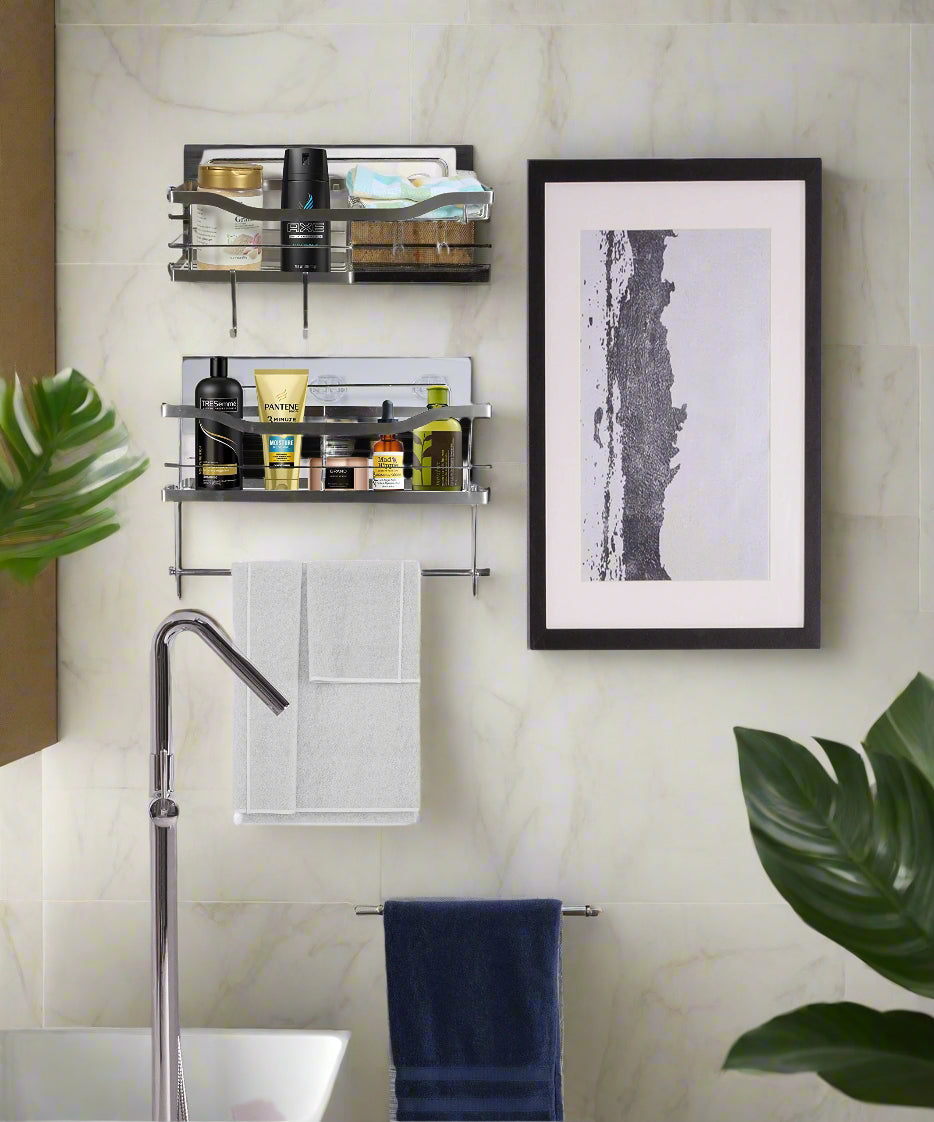 Black Wall Shower Caddy Organizer